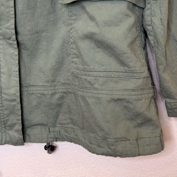 Eileen Fisher Lightweight Jacket Womens Size Small Green Organic Cotton Pockets - Picture 5 of 10